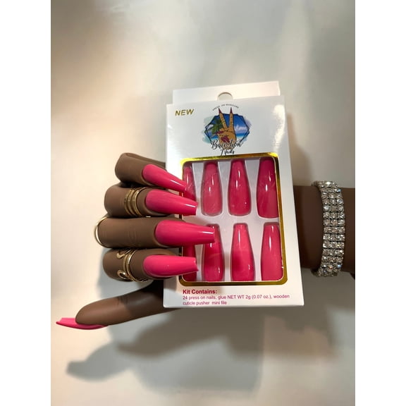 Pink Passion l hot pink press on nails