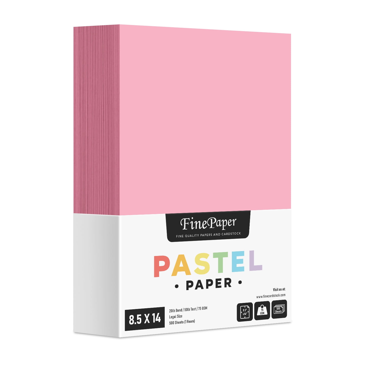 Pastel Pink Colored Printer Paper, 20lb, Legal/Copy Printing Size