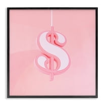 Pink Pastel Dollar Sign Black Framed Giclee Art, design by LISH Creative