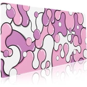 Pink Pastel Purple Mouse Pad XXL Anime Cool Geometric Japanese Extended Desk Mat 90X40 CM Non-Slip Rubber Base Stitched Edge Large Mousepad for Gaming Laptop Computer Desktop 35.4 15.7 Inch
