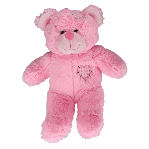 Pink Patches Bear 8 Inch Plush Stuffed Animal Toy, Soft Colorful Patchwork Companion