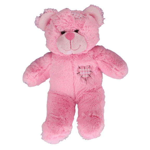 Pink Patches Bear 8 Inch Plush Stuffed Animal Toy, Soft Colorful Patchwork Companion
