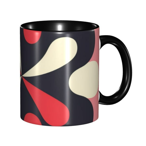 Pink Pattern Coffee Mug Fun Custom Ceramic Mugs 11oz Black