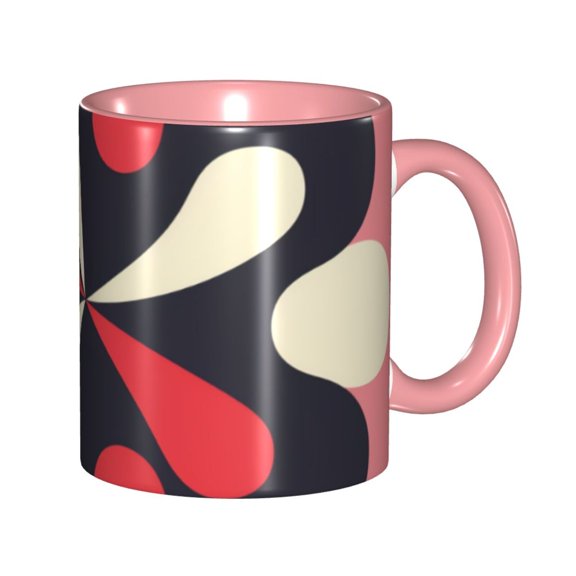 Pink Pattern Coffee Mug Fun Custom Ceramic Mugs 11oz Pink