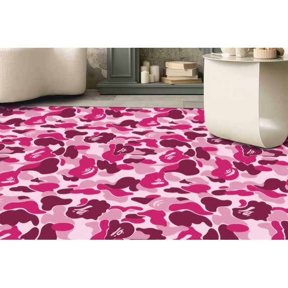 Pink Pattern Rug, Powder Pink Rug, Girl Room Rug, Stair Rug, Bedroom Rug, Dining Room Rug, Gift Rug,Modern Rug,Step Rug, Bath Rug, Salon Rug, 2.3'x3.3' - 70x110 cm