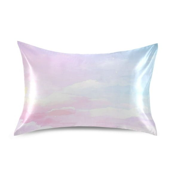 Pink Pattern Satin Pillowcase 20''x26'' Double-Sided Print Soft Wrinkle Resistant
