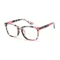 Pink Pattern Square Eyeglasses - Fashion Optical Frames for Casual Daily Use