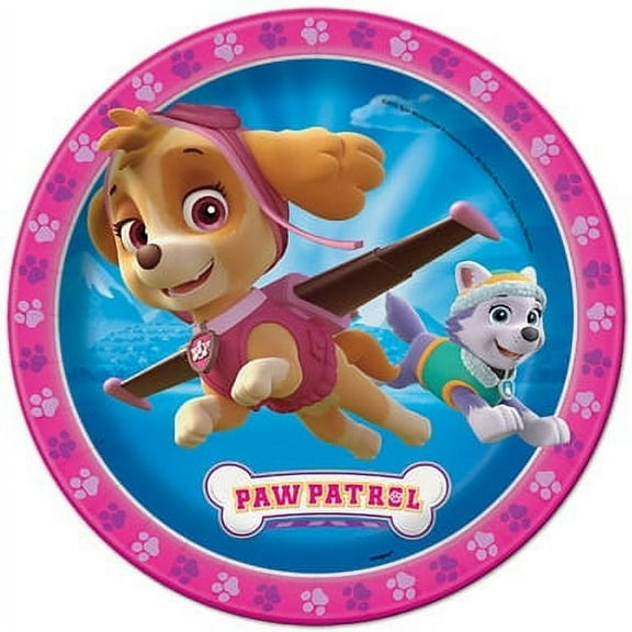 Pink Paw Patrol 9" Lunch Plate (8 Count)