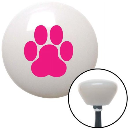 Pink Pawprint White Retro Shift Knob with M16 x 1.5 Insert Shifter Auto Manual Brody