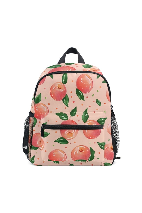 Pink Peach Mini Backpack Cute Small Backpack with Chest Strap and Whistle Ages 3-8