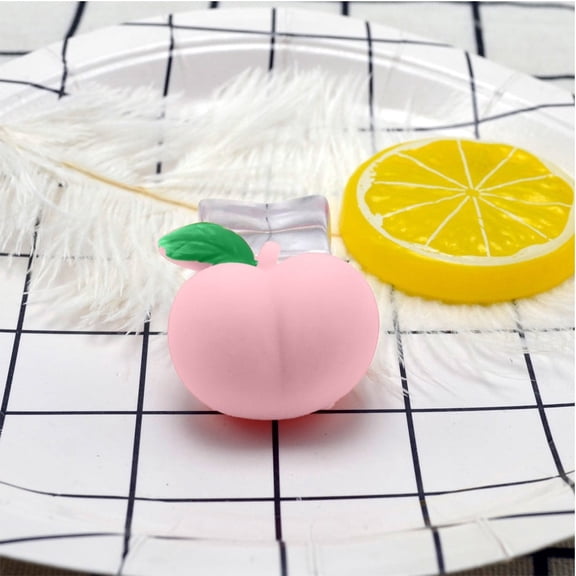 Pink Peach Toy, Soft Squeeze Fidget Toy for Stress & Anxiety Relief, Easy-to-Clean TPR Sensory Toy for Kids & Adults