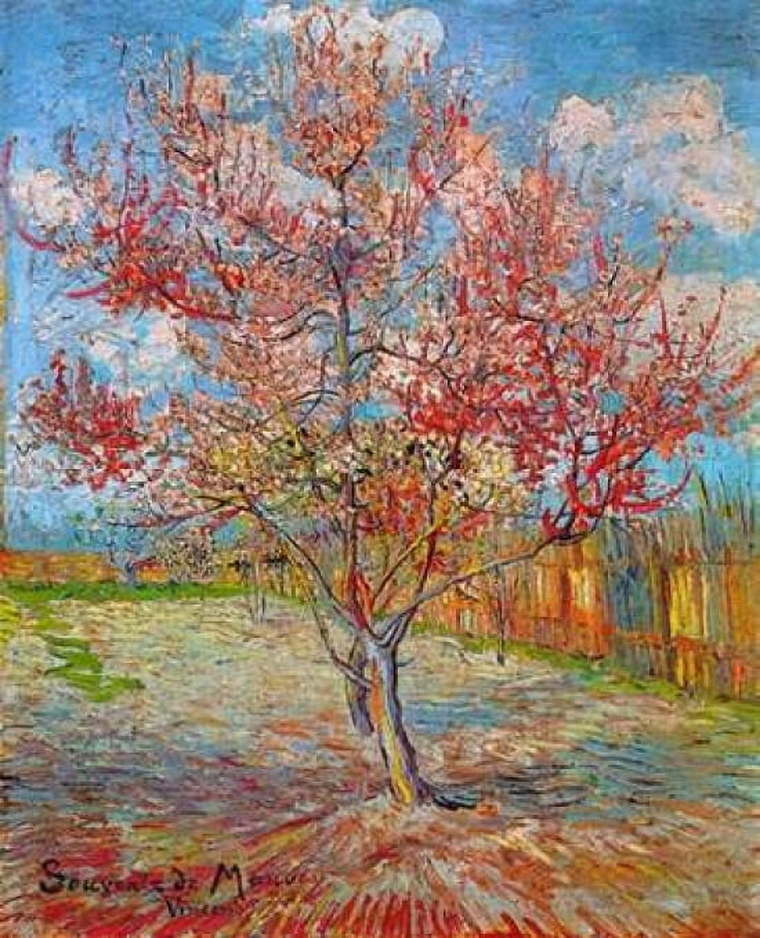 Pink Peach Tree In Blossom Canvas Art - Vincent Van Gogh (20 x 24)