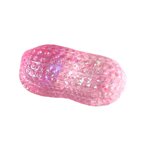 Pink Peanut Squishy Toy with Glitter Filled Soft Squeeze Design, Single Piece, for Relaxation, Sensory Squishy Toy