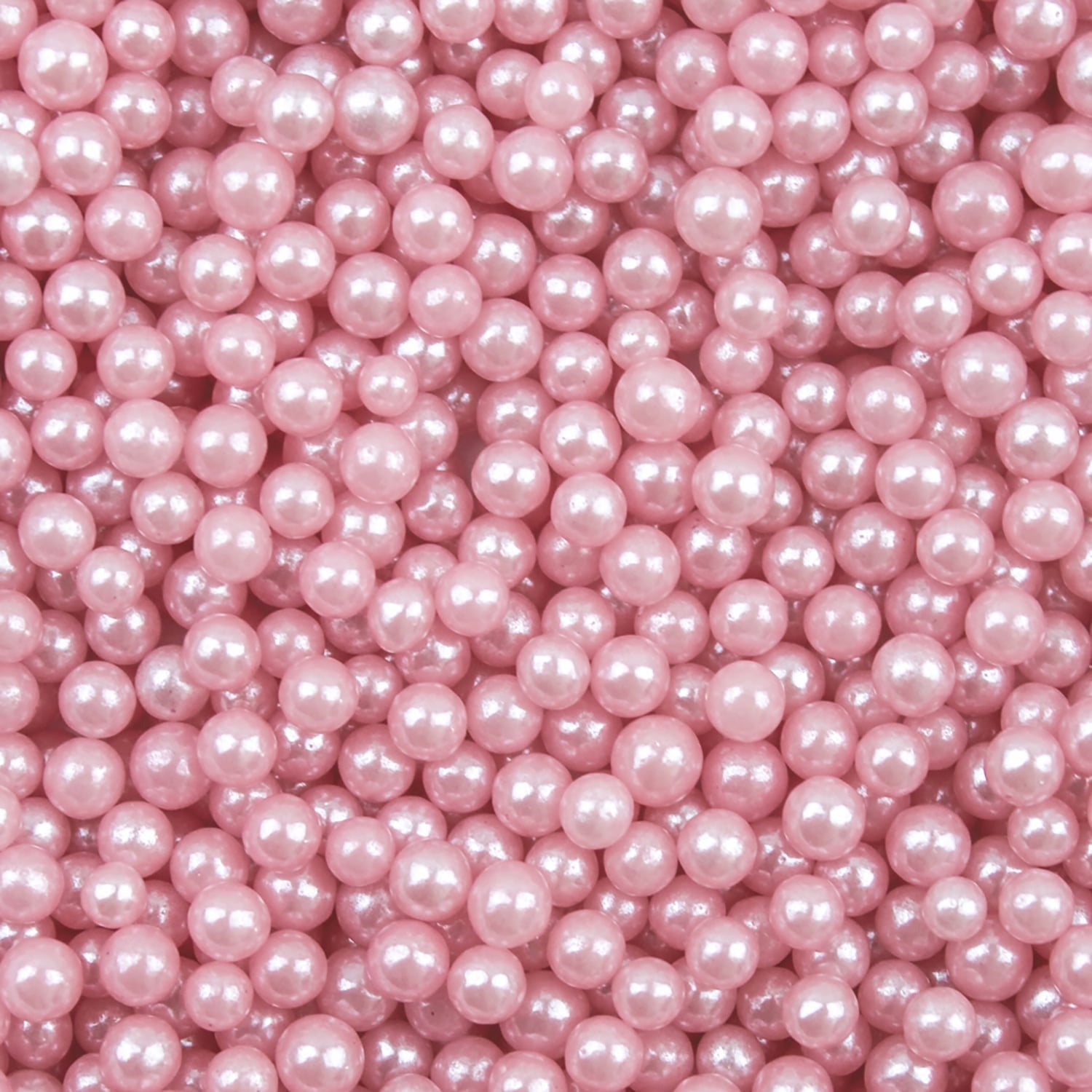 Krazy Sprinkles - Edible Pink Pearl 4mm Beads - Refined Cake Decor, 1/2 Cup