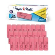 Paper Mate Pink Pearl Erasers, Medium, 24 Count