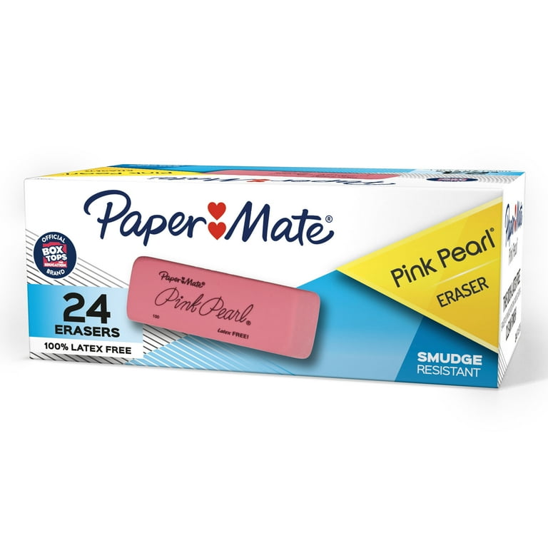 Pink Pearl Eraser, For Pencil Marks, Rectangular Block, Medium, Pink, 24/Box Pink Pearl Eraser, For Pencil Marks, Rectangular Block, Medium, Pink, 24/Box