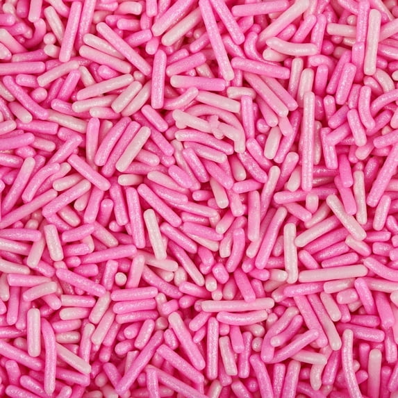 Krazy Sprinkles - Edible Pink Pearl Jimmies - Classic Ice Cream Topping, 1/2 Cup