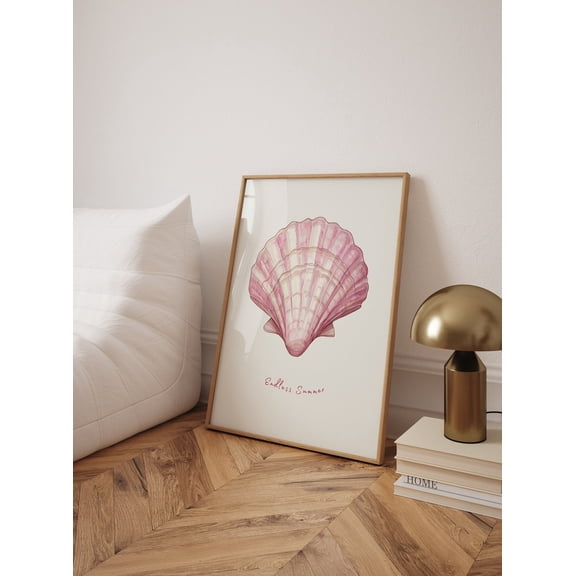 Pink Pearl Seashell Poster Print, Ocean Surf Poster, Coastal Wall Art, Beach House Wall Art, Beach Room Decor, Summer Vibes