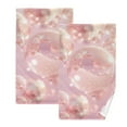 thumbnail image 1 of Pink Pearls Bubbles Hand Towel Bath Towels Face Towels Cotton Absorbent for Home Hotel Spa Swimming Yoga Sports Decorative Towel Set of 2, 1 of 1
