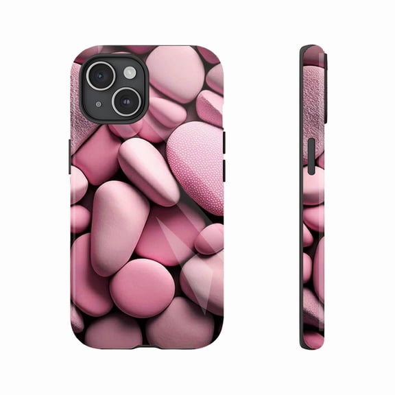 Pink Pebble Texture iPhone Case, Soft Matte Finish for Women Men, Compatible with iPhone 11/12/13/14/15/16 (Pro Max/Plus) - Ideal Valentine’s Day Gift