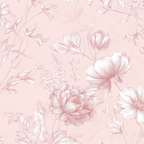 Pink Peel and Stick Wallpaper Delicate Floral Design Soft Pink Flower Spring Wall Mural 17.7in x 9.8ft Self Adhesive Removable Wall Paper Renter Friendly Wallpaper for Girls Bedroom Nursery
