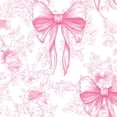 thumbnail image 1 of Pink Peel and Stick Wallpaper Floral Pink Bows Delicate Flowers Spring Wall Mural 23.6in x 9.8ft Self Adhesive Removable Wall Paper Renter Friendly Wallpaper for Girls Bedroom Nursery, 1 of 8