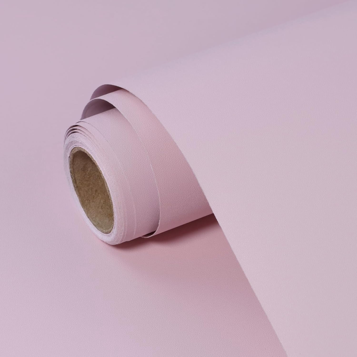 Pink Peel and Stick Wallpaper Solid Pink Contact Paper A Set of 15.7"x236" Matte Self Adhesive Waterproof Vinyl Roll for Wall Coverings,Cabinets,Countertops,Bedroom,Kitchen