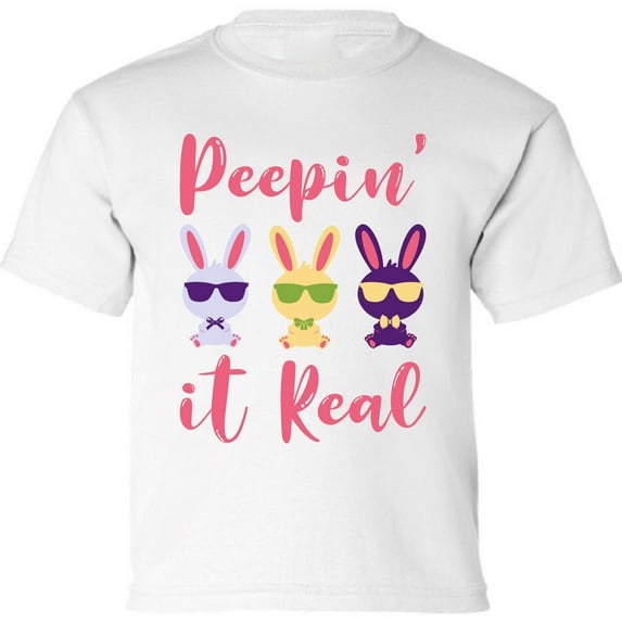 Pink Peepin` It Real Graphic Shirt - Happy Easter Day Infant SHirt - Christian T-Shirt Boys Girls Outfit Gifts