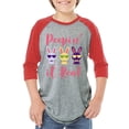 thumbnail image 1 of Pink Peepin` It Real Graphic Youth Raglan - Happy Easter Day Tshirt for Kids - Christian Shirt Gifts, 1 of 2