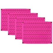 Pink Pegboard Wall Organizer Tiles - Wall Control Modular Fun Metal Pegboard Tiling Set - Four 12-Inch Tall x 16-Inch Wide Peg Board Panel Wall Storage Tiles - Easy to Install Pink