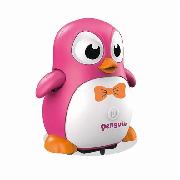 Pink Penguin Self-Moving Musical Toy | Magnetic Glider with Swaying Arms for Baby Crawling Encouragement | Early Development Activity for Ages 3+