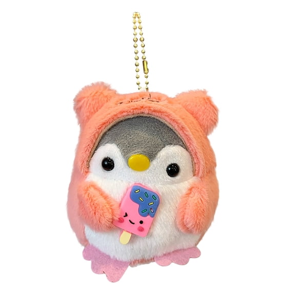 Pink Penguin Stuffed Toy Hanging Ornament With Pearl Chain 394 Inches Tall For Bag Charm Children Play