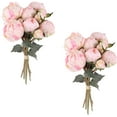 thumbnail image 1 of Pink Peonies Artificial Flowers 2 Bouquets Vintage Peonies 18pcs Pink Peonies with Single Long Stems Silk Flowers for Wedding Decoration Bride Bouquet Flowers Crafts Floral Arrangement (Pink), 1 of 8
