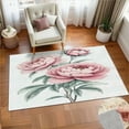 thumbnail image 1 of Pink Peonies Floral Artwork Soft Large Area Rugs Washable Rug With Non-Slip Backing Carpet For Living Room Bedroom Kitchen, 1 of 6