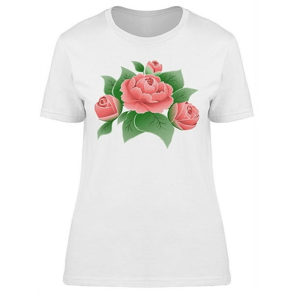 Pink Peony Bouquet T-Shirt Women -Image by Shutterstock, Female Small