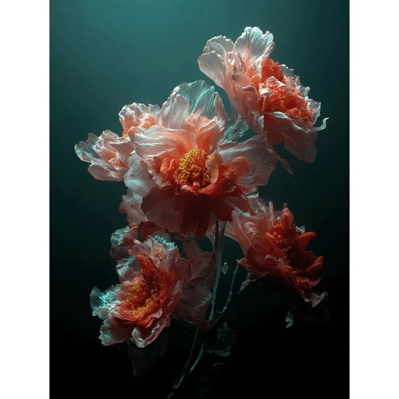 Pink Peony Floral Canvas Print, Perfect for Living Room Bedroom Dining Room Hallway Office Cafe Restaurant