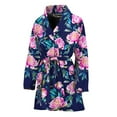 thumbnail image 1 of Pink Peony Floral Flower Pattern Women Bathrobe One Size Univeral Fits Fashion Lightweight Plush Fleece Long Robe For Women, 1 of 3