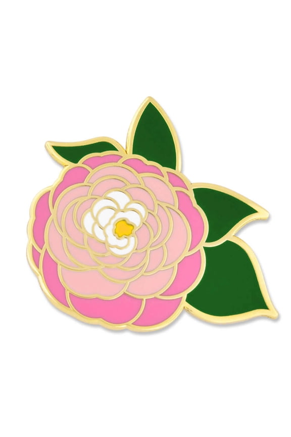 Pink Peony Flower Boutonniere Cute Trendy Enamel Lapel Pin