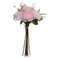 thumbnail image 1 of Pink Peony Rose Hydrangea Dahlia with Eucalyptus 23in Artificial Polysilk Faux Greenery Fake Flower Bouquet for Craft Home Table Arrangement Ceremony Wedding Floral Wall Aisle Decor (Pink, One each), 1 of 1