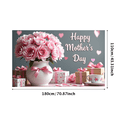thumbnail image 1 of Pink Peony Themed Happy Mothers Day Banner Background Decor Party Supplies for Family Gatherings Photo Backdrop Decorations Tea Party Celebrations, 1 of 7