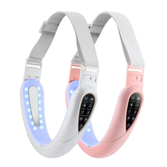 Pink Personal EMS Facial Sculpting Tool with TENS Function for Full Body Use, V-Shaped Lifting Band Featuring Adjustable Microcurrent Modes, Gentle Muscle Relief Device for Face & Body Soothing 