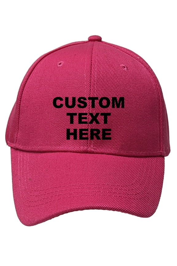Pink Personalized Text Embroidered Unisex Baseball Cap, Adjustable Hat, Custom Text