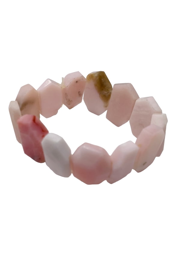 Pink Peruvian Opal Non Stretch 6" Bracelet | 190cts | 25x16x6 - 24x14x4mm |