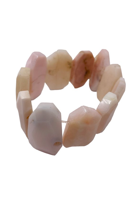 Pink Peruvian Opal Non Stretch 6" Bracelet | 275cts | 30x17x5 - 28x16x6mm |