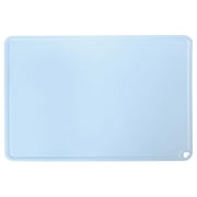 Blue Pet Food Mat, Waterproof Silicone Feeder Tray with Lip, Non-Slip Floor Protector 24x16"