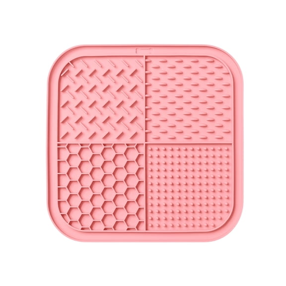 Pink Pet Silicone Lick Mat - Food Grade Silicone, Non-Slip, Slow Feeding, Prevent Mess, Easy Clean, Dishwasher Safe, Safe For Cats Dogs - For Pet Owners, At Home, Grooming