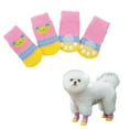 thumbnail image 1 of Pink Pet Traction Socks 4 Pack 2 Inch, Hardwood Floor Protectors, Soft Knit Dog Paw Gear, Breathable Washable Shoes, Anti Scratch Furniture Guard, Indoor Winter Walking, Cozy Polyester Non, 1 of 5