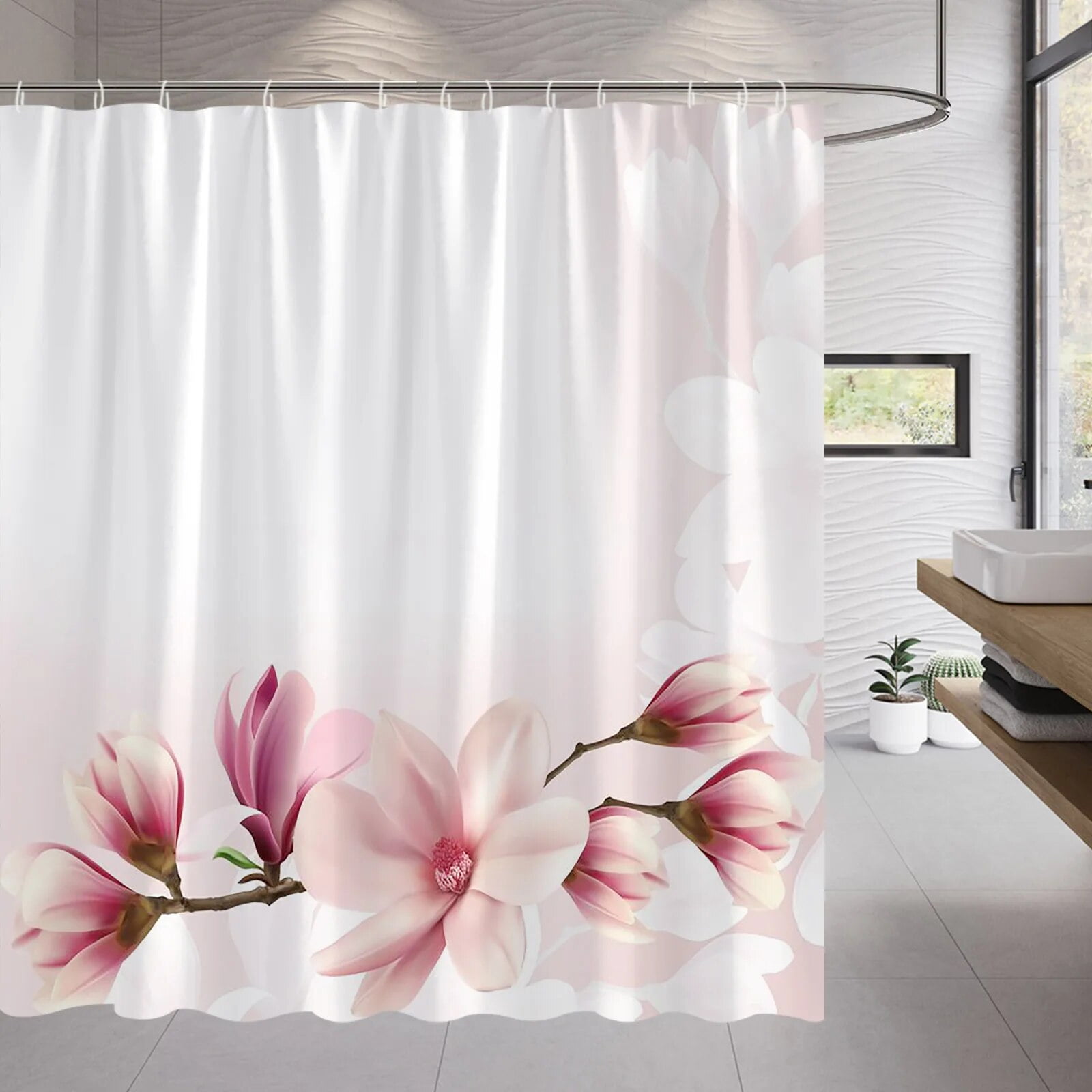 Pink Petal Shower Curtain Fuchsia Floral Romantic Flower Spring