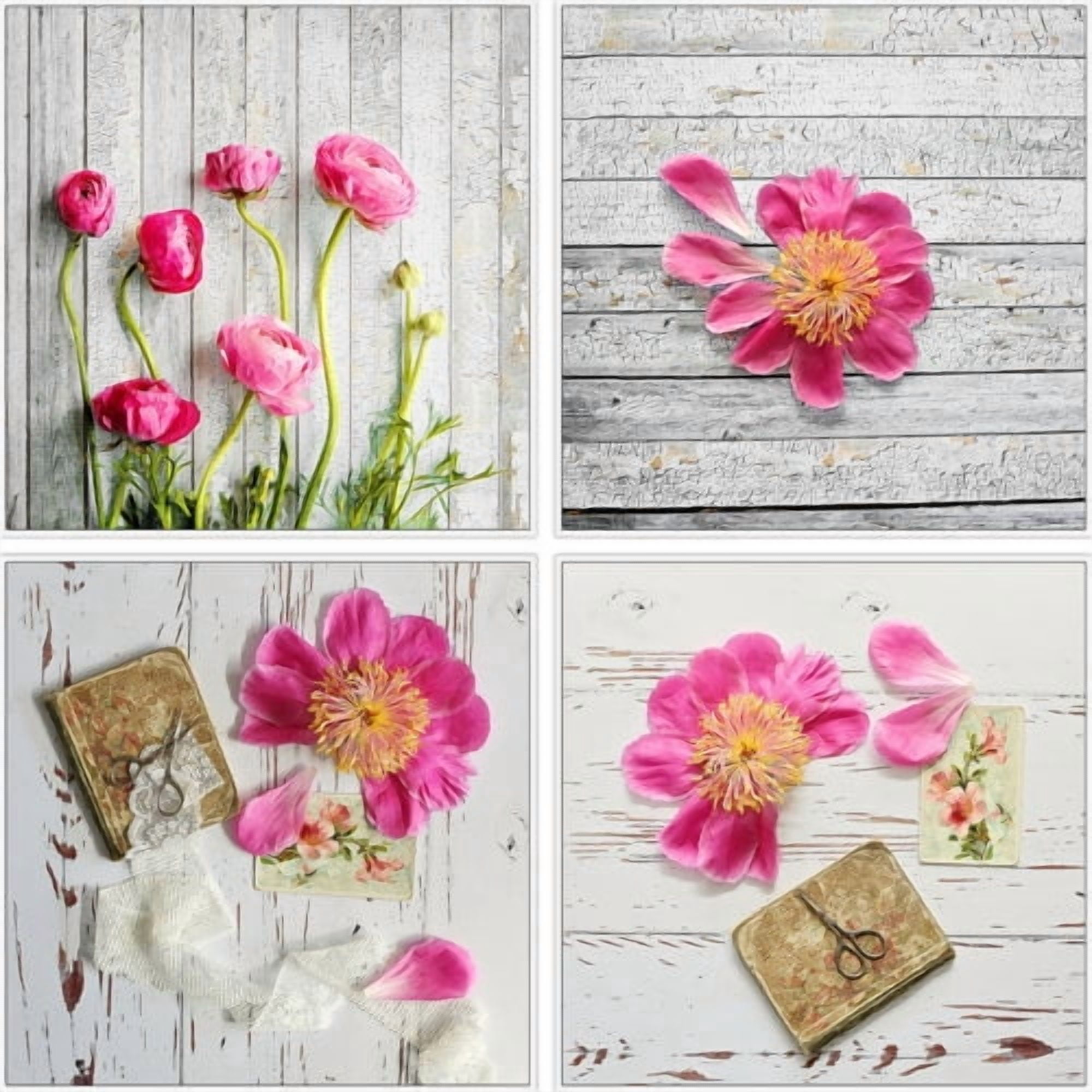Marmont Hill Pink Petals Quadriptych