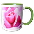 thumbnail image 1 of 3drose, Pink Petals Rose Floral Flowers Flower Photography, 11oz Two-tone Green Mug, 1 of 6